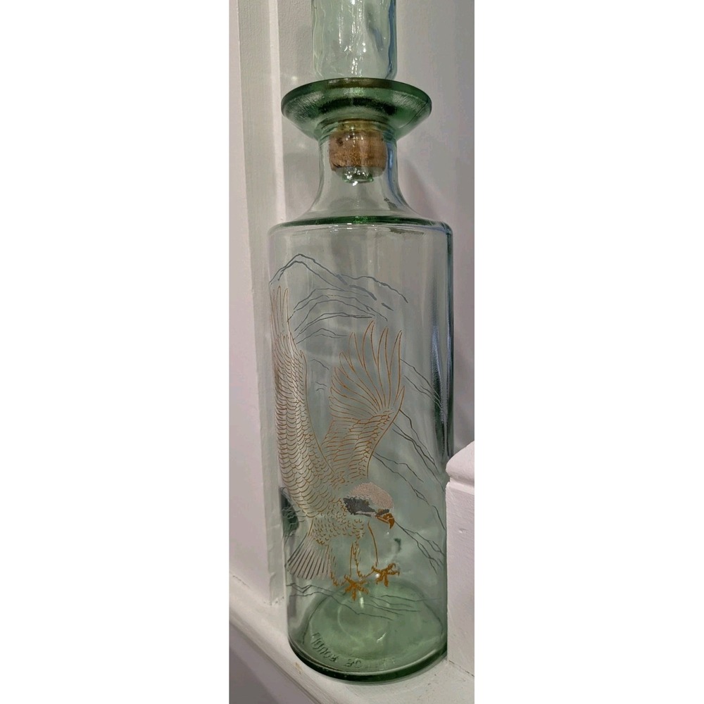 Old Fitzgerald Prime Wildlife Decanter Bald Eagle  1960s Barware Wisconsin